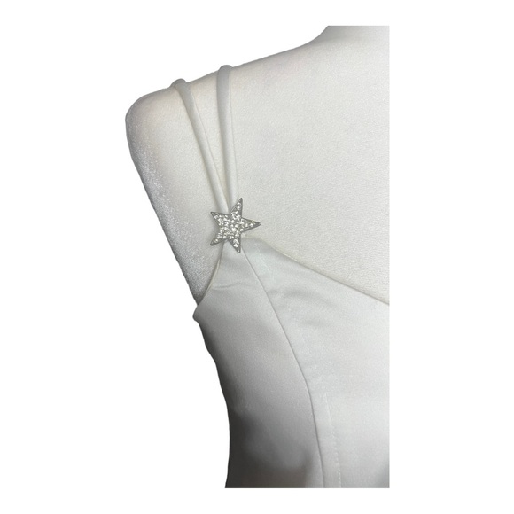 White Silk Corset Y2K Tank Embellished Mcbling - Picture 3 of 7